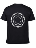 Bike Chain Rings Graphic Tee - Black Cotton T-Shirt