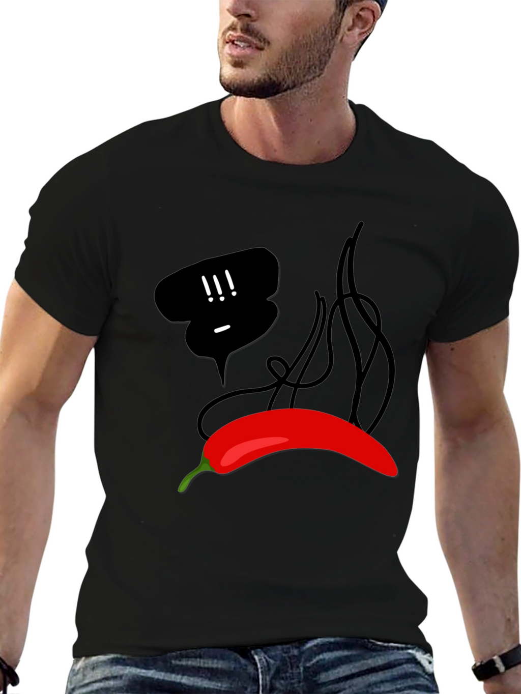 Spicy Pepper Graphic Tee - Black Unisex T-Shirt