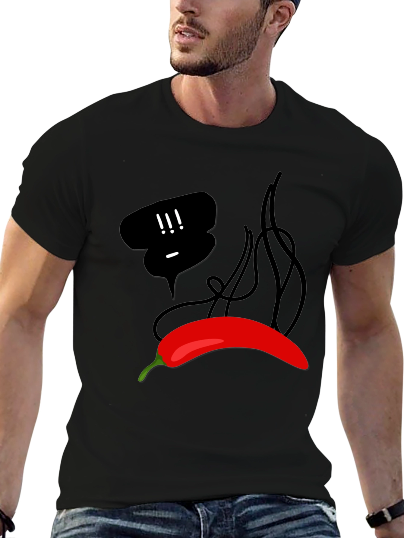 Spicy Pepper Graphic Tee - Black Unisex T-Shirt