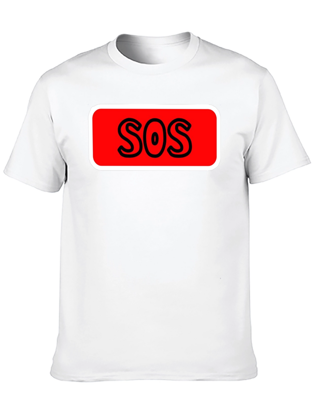 SOS Graphic Tee - Black Cotton Casual T-Shirt