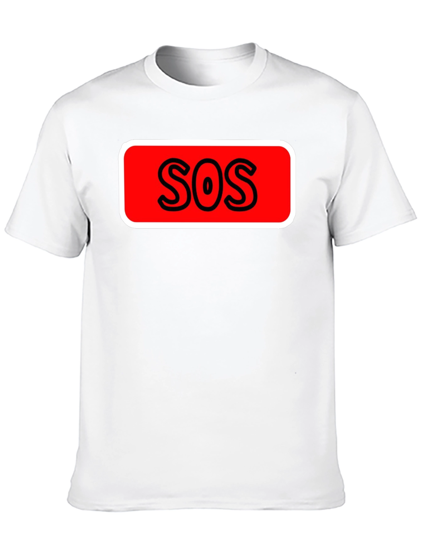 SOS Graphic Tee - Black Cotton Casual T-Shirt