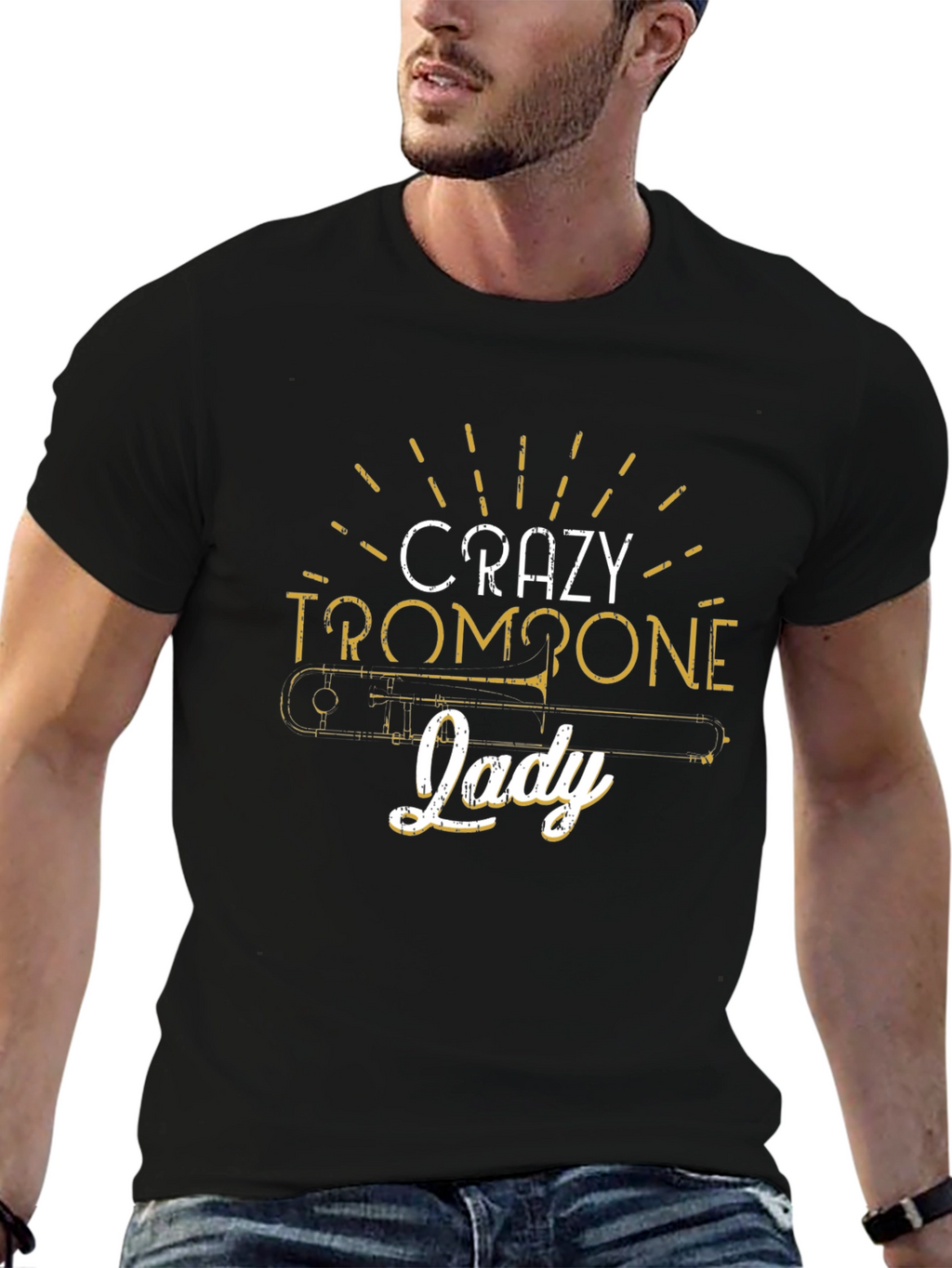 Crazy Trombone Lady T-Shirt - Music Lover Tee