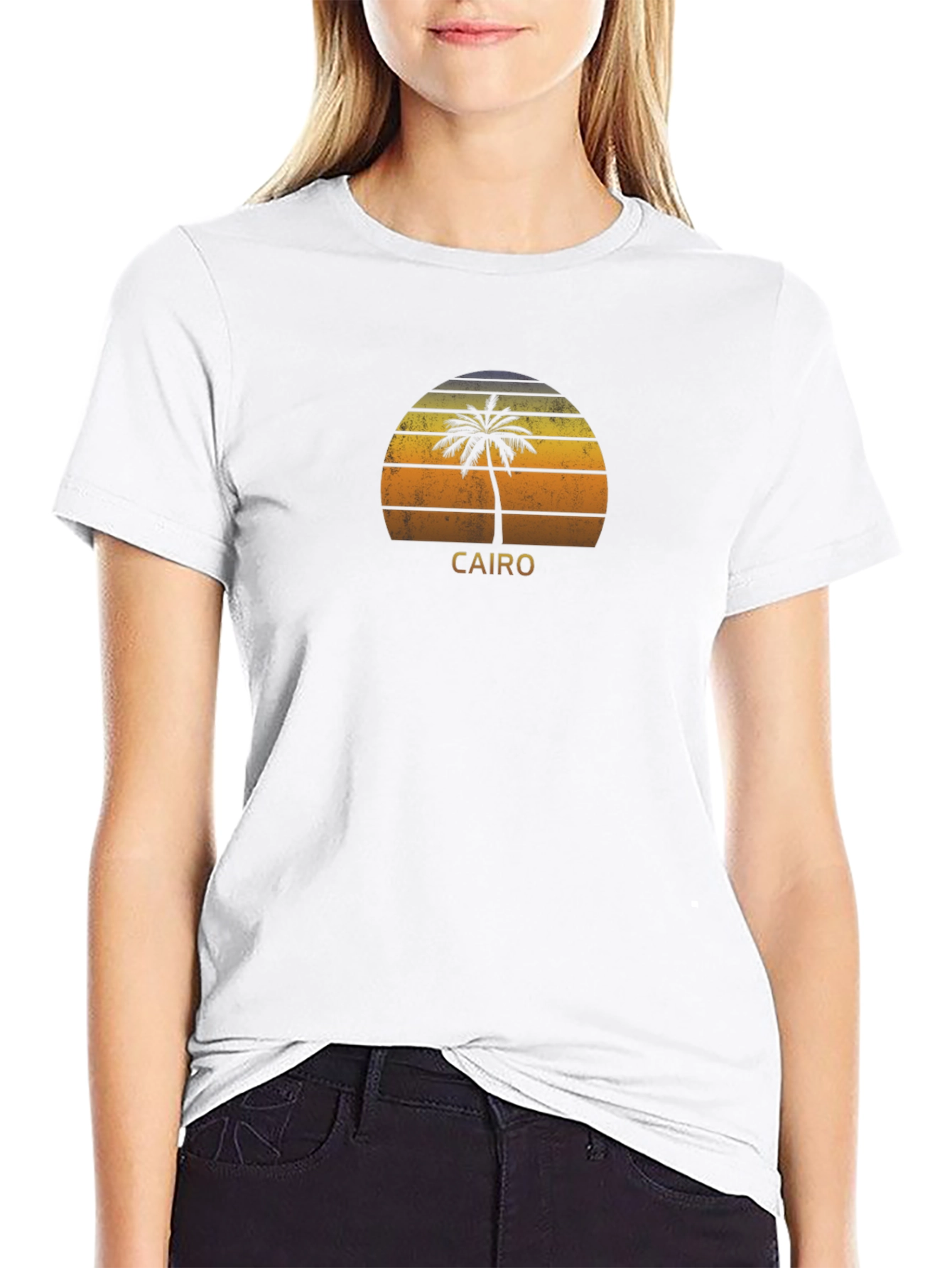 Cairo Sunset Palm Tree Graphic Tee