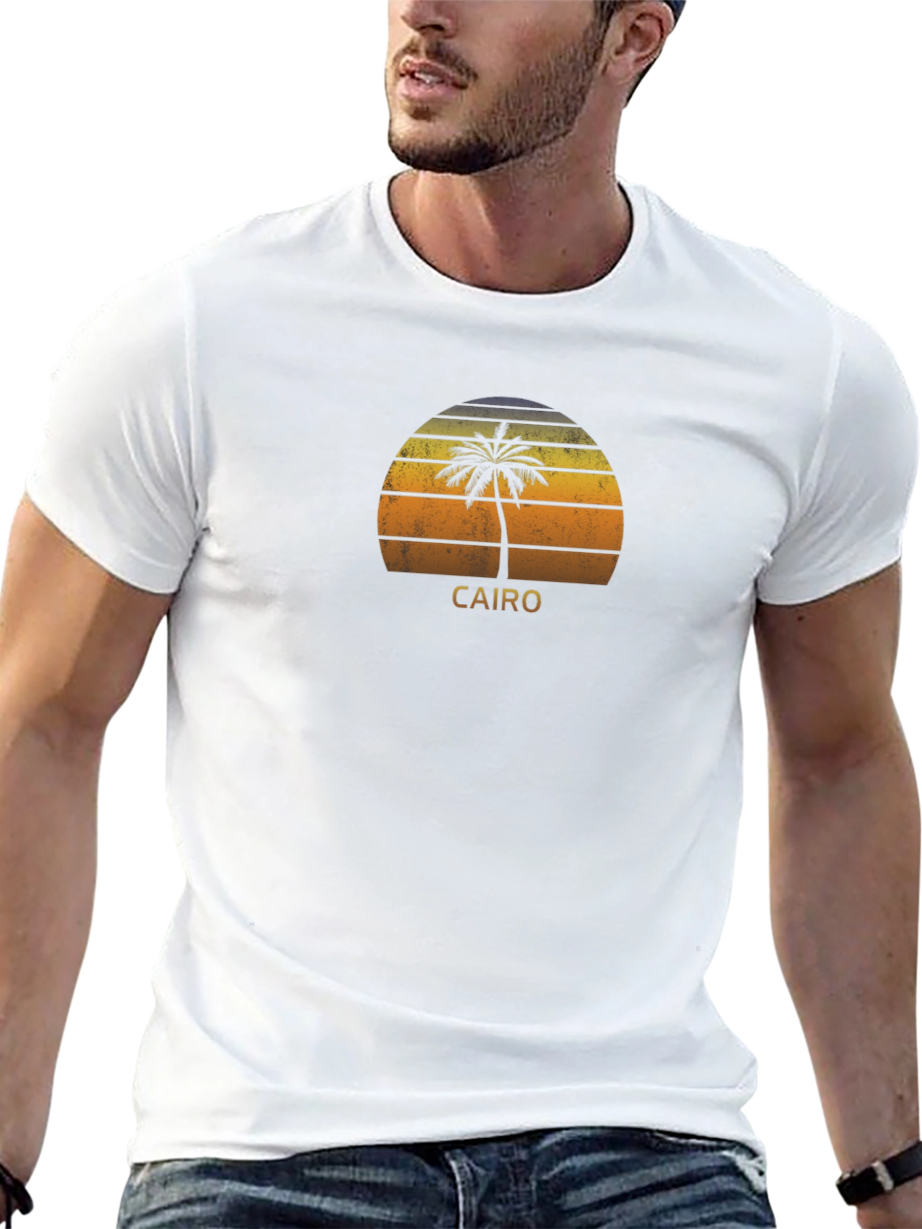Cairo Sunset Palm Tree Graphic Tee