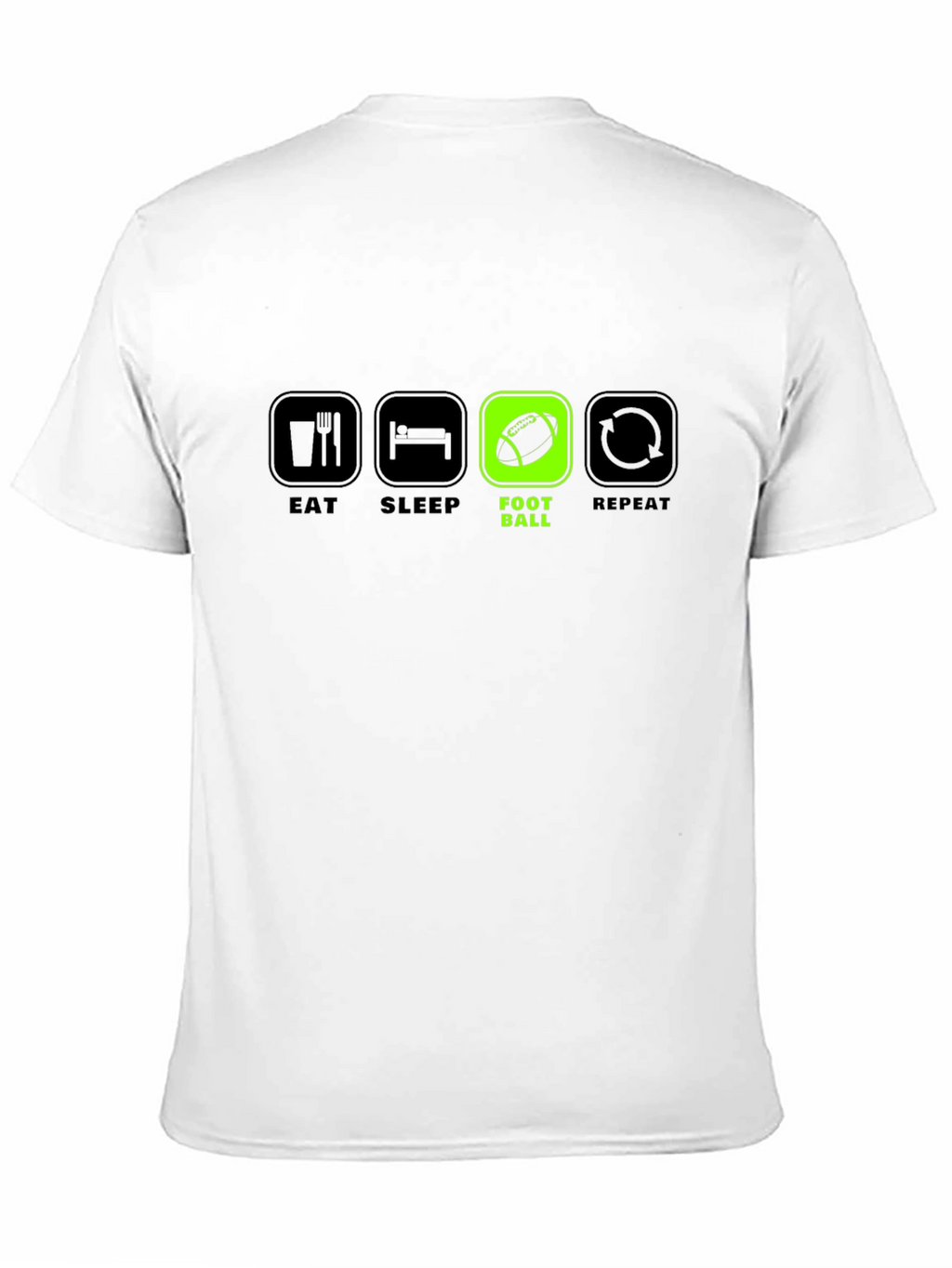 Eat Sleep Football Repeat Black T-Shirt
