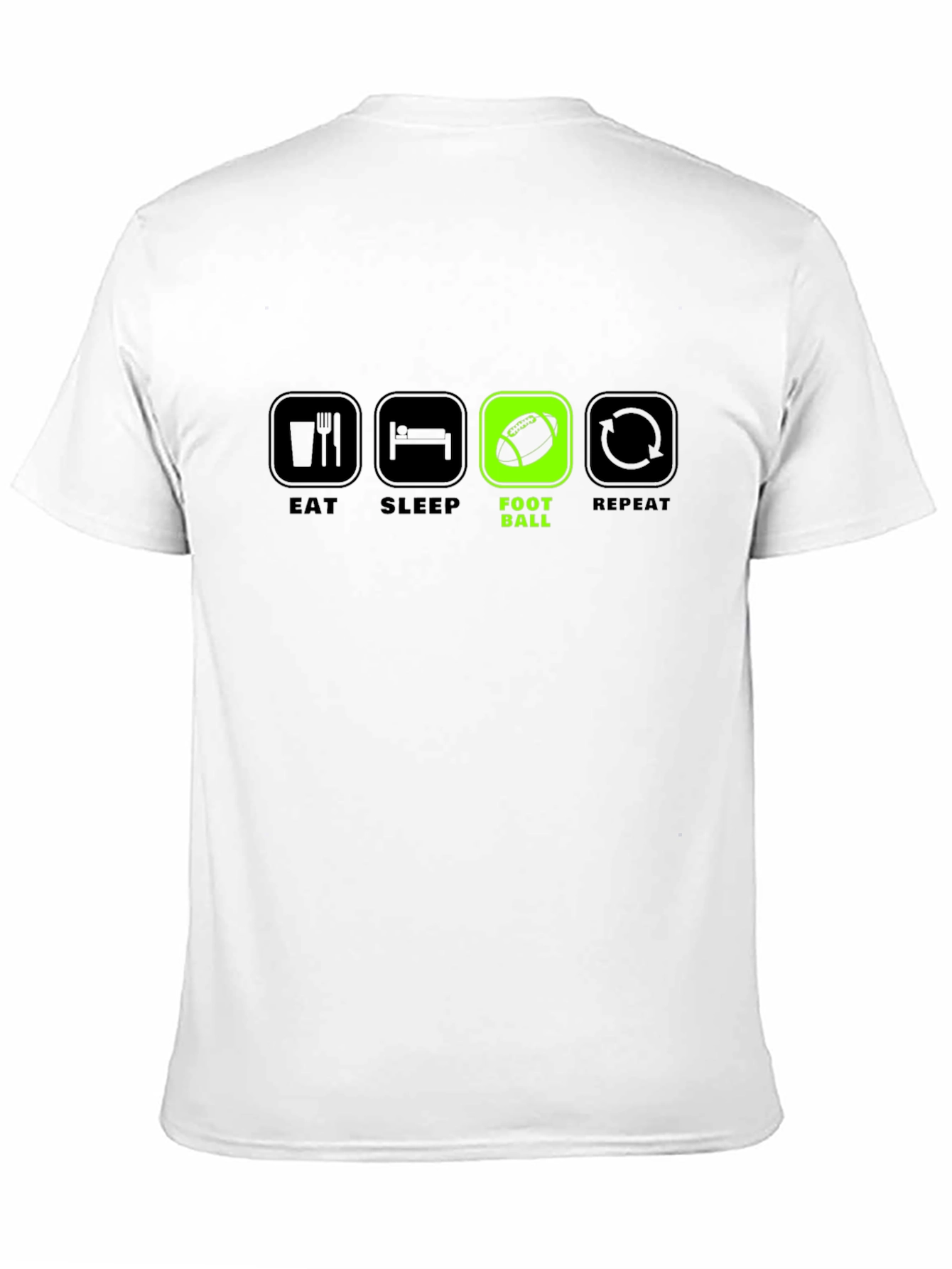 Eat Sleep Football Repeat Black T-Shirt