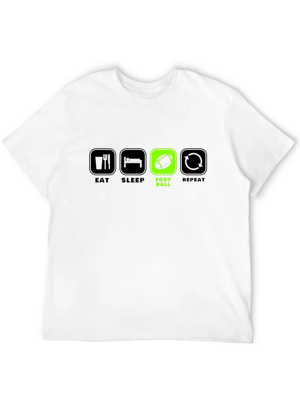 Eat Sleep Football Repeat Black T-Shirt