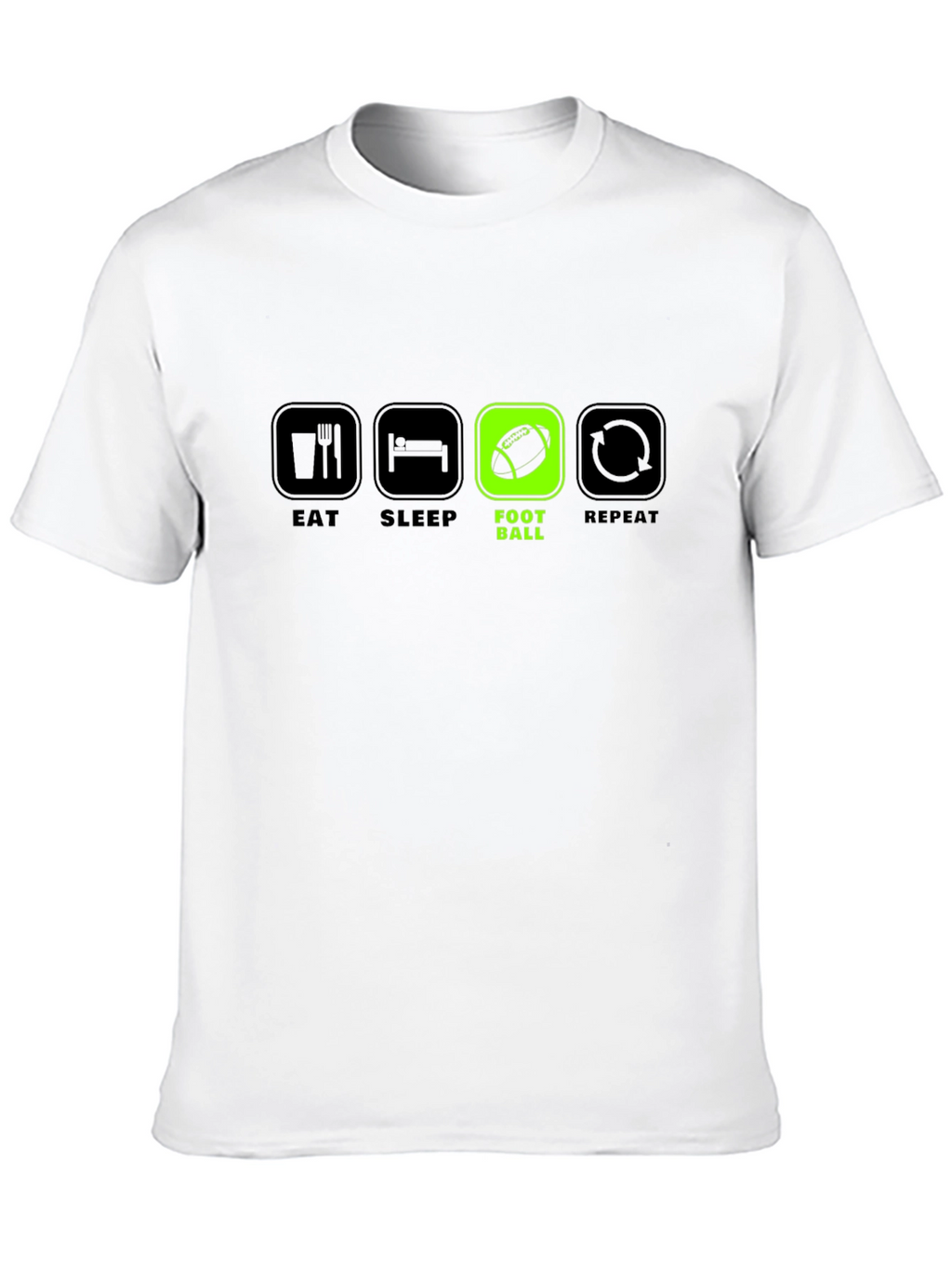 Eat Sleep Football Repeat Black T-Shirt