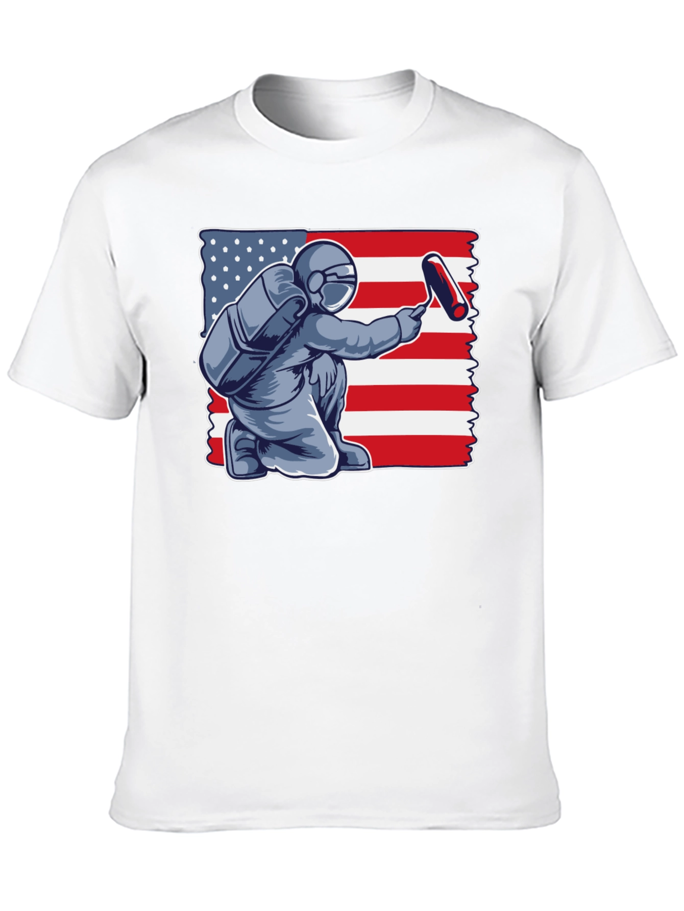 Astronaut Painting USA Flag T-Shirt