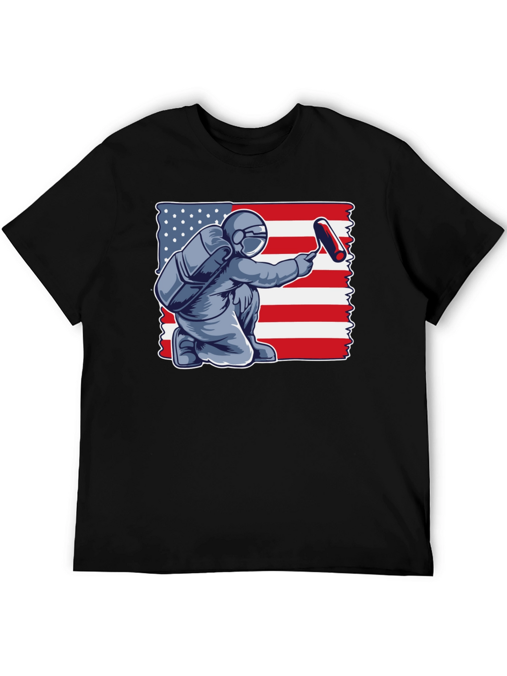 Astronaut Painting USA Flag T-Shirt