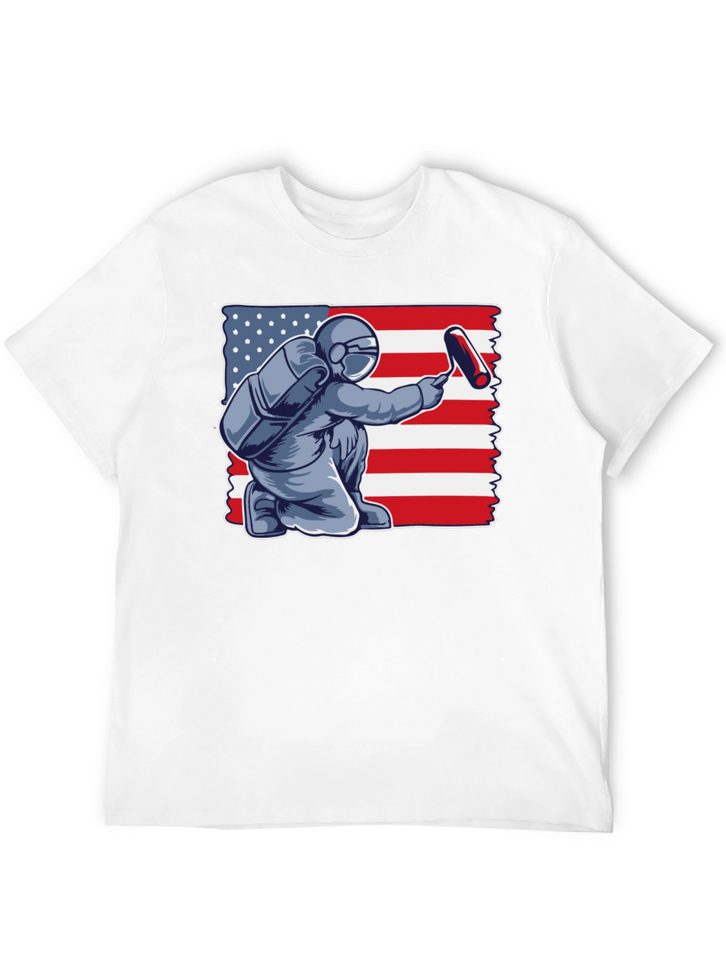 Astronaut Painting USA Flag T-Shirt