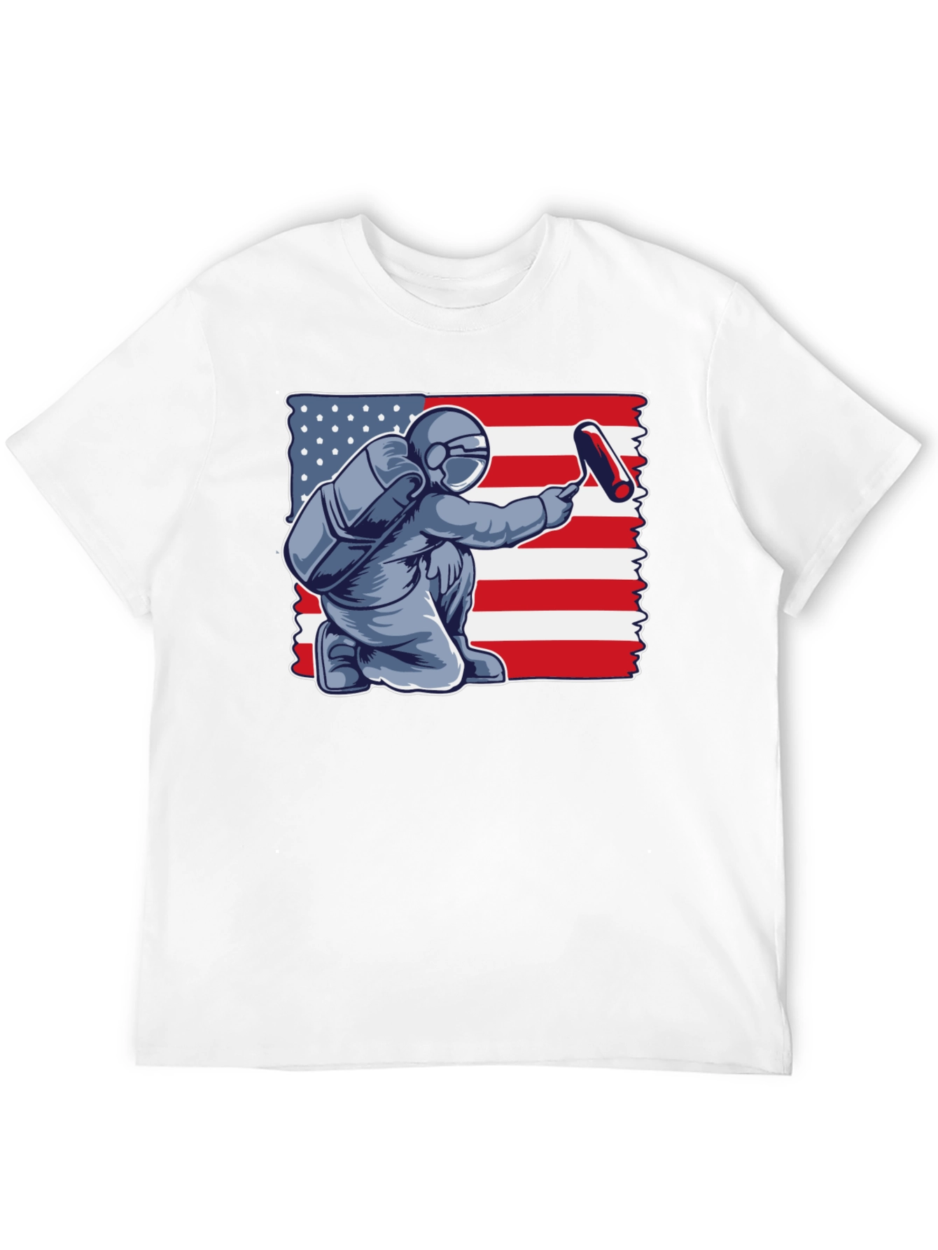 Astronaut Painting USA Flag T-Shirt