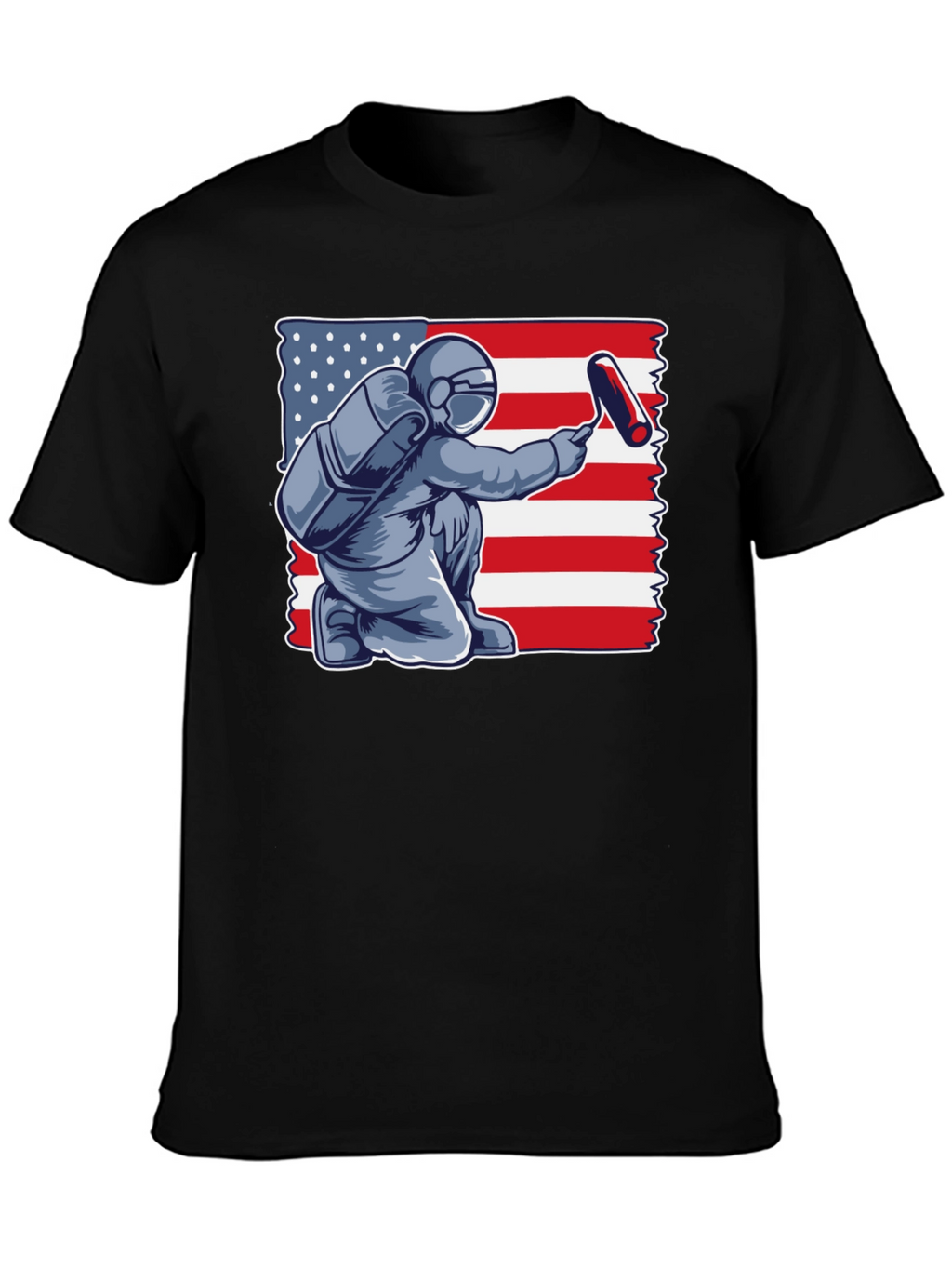 Astronaut Painting USA Flag T-Shirt