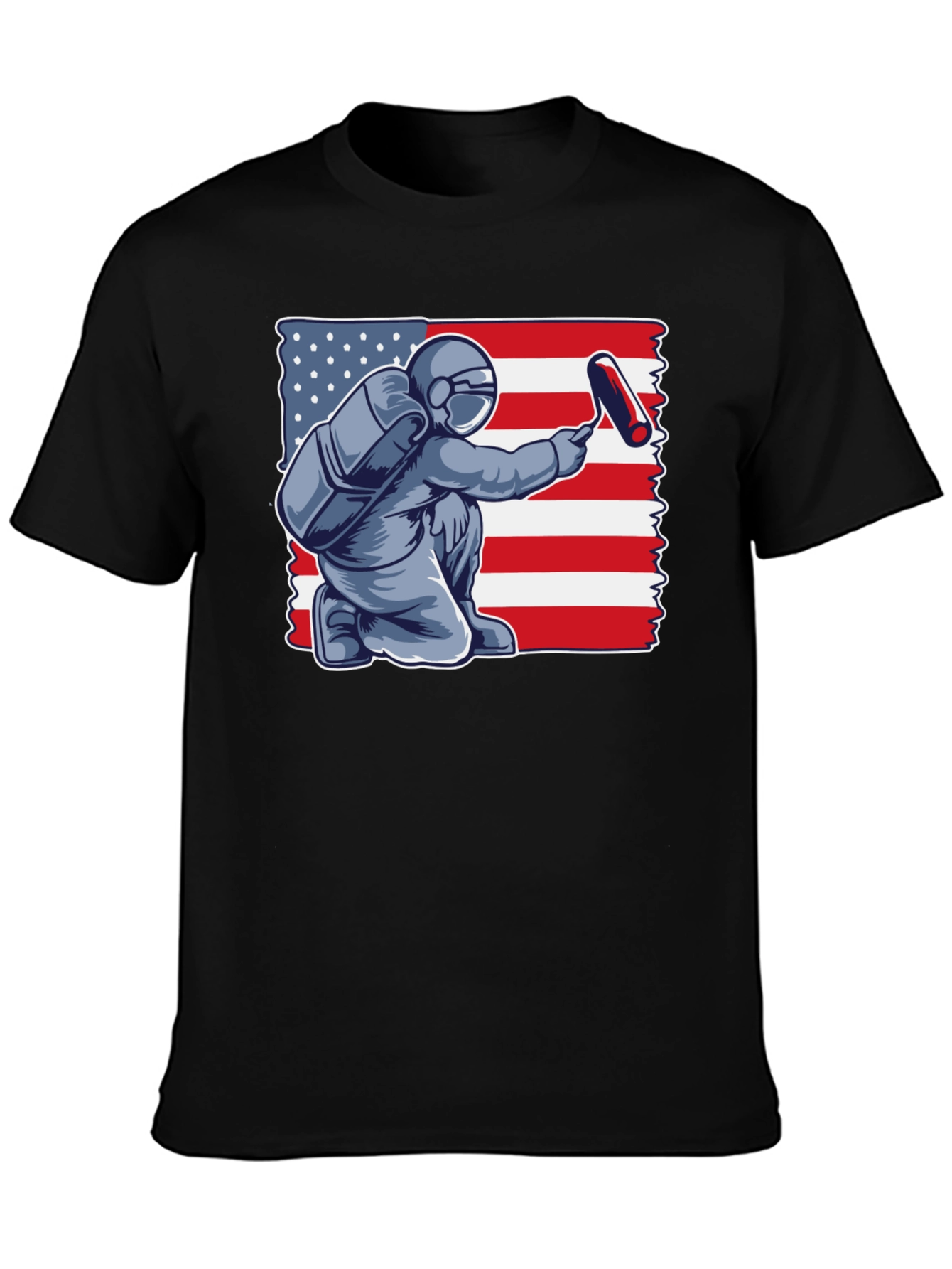 Astronaut Painting USA Flag T-Shirt