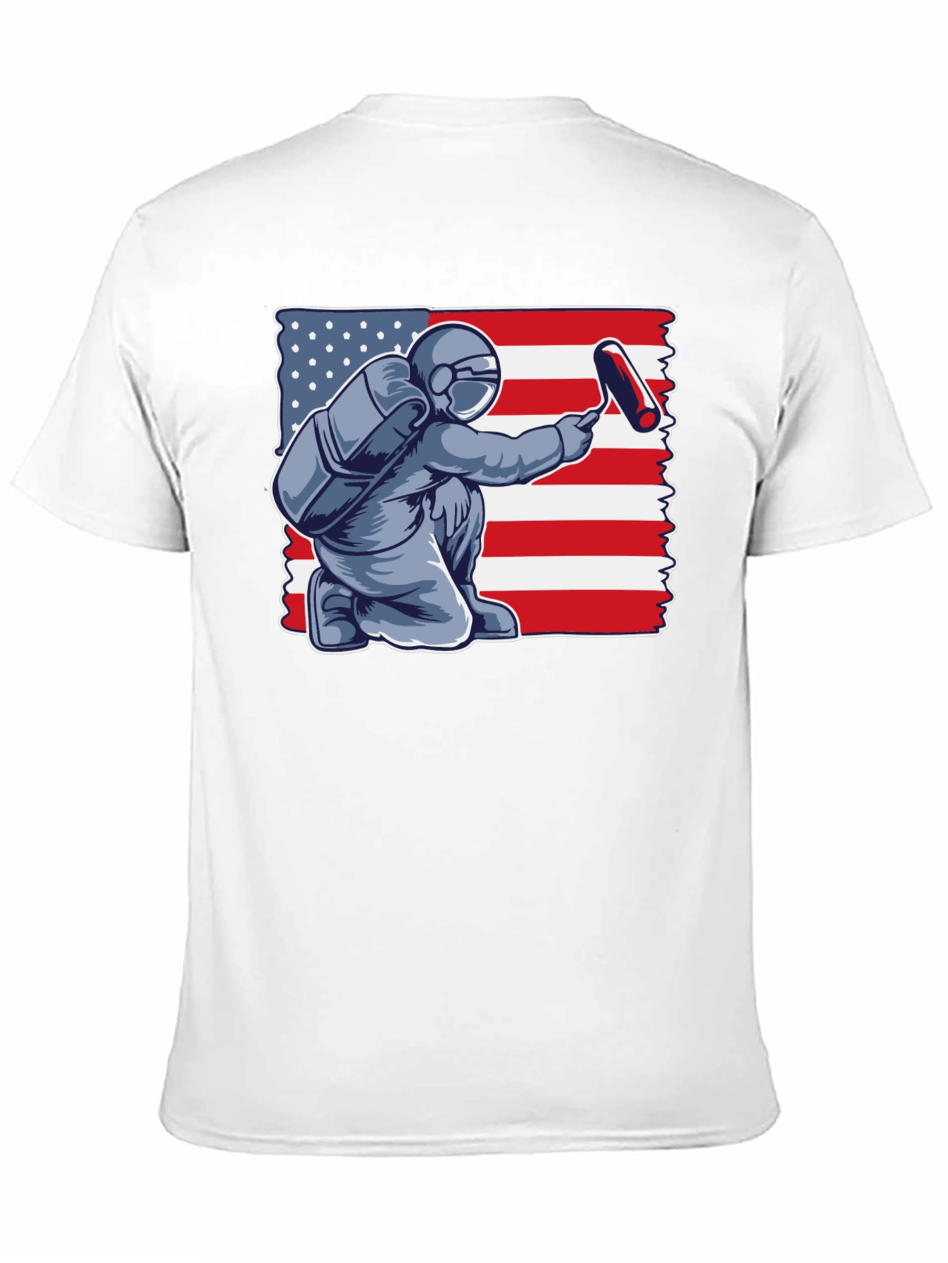 Astronaut Painting USA Flag T-Shirt