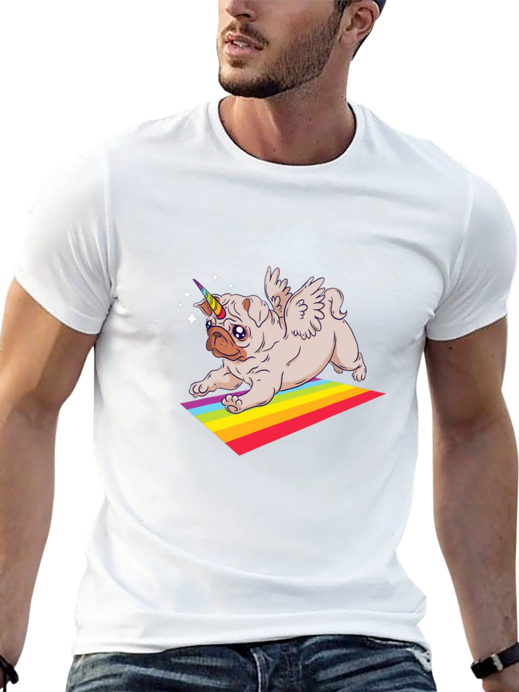 Unicorn Pug Rainbow T-Shirt