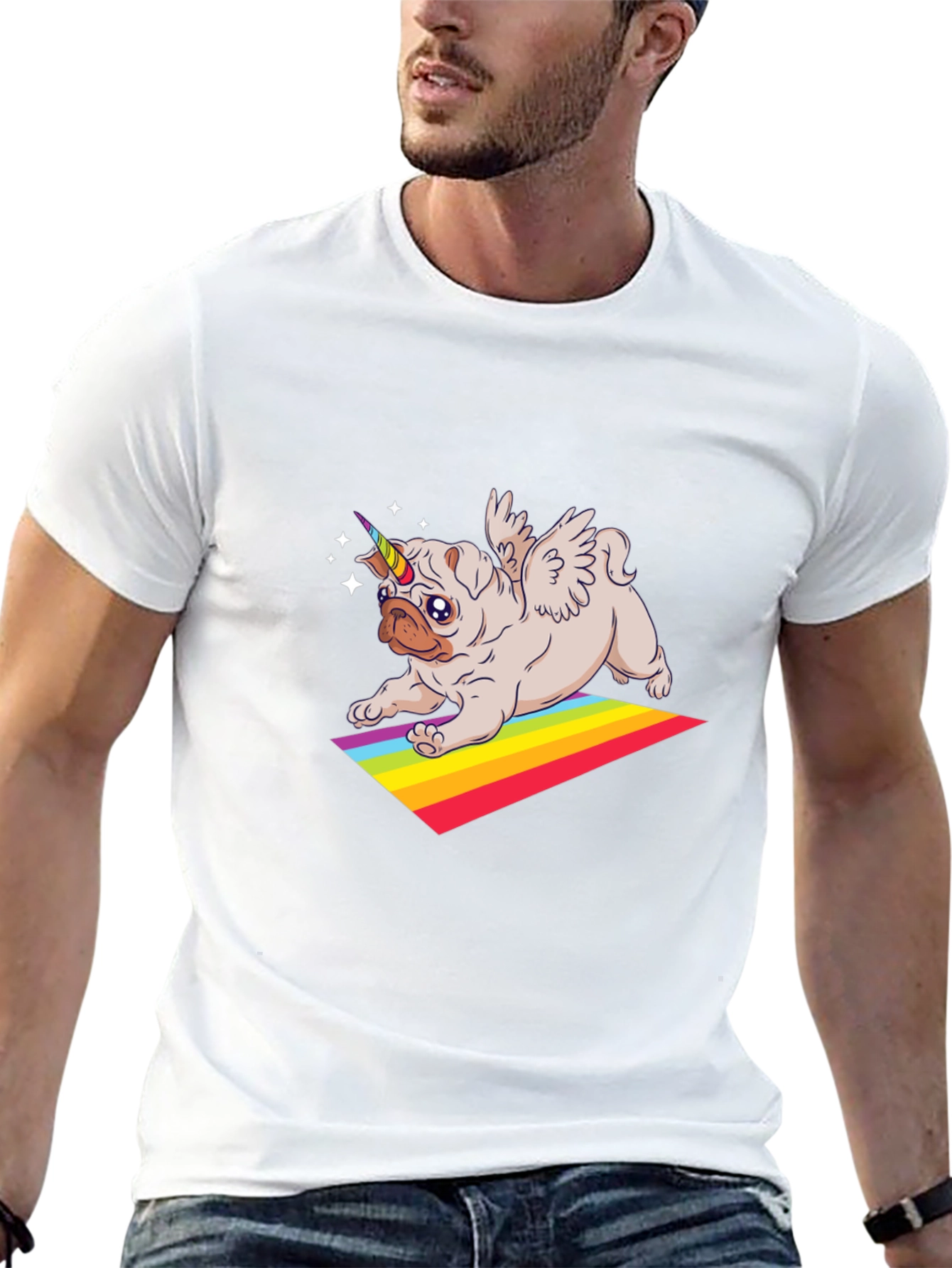 Unicorn Pug Rainbow T-Shirt