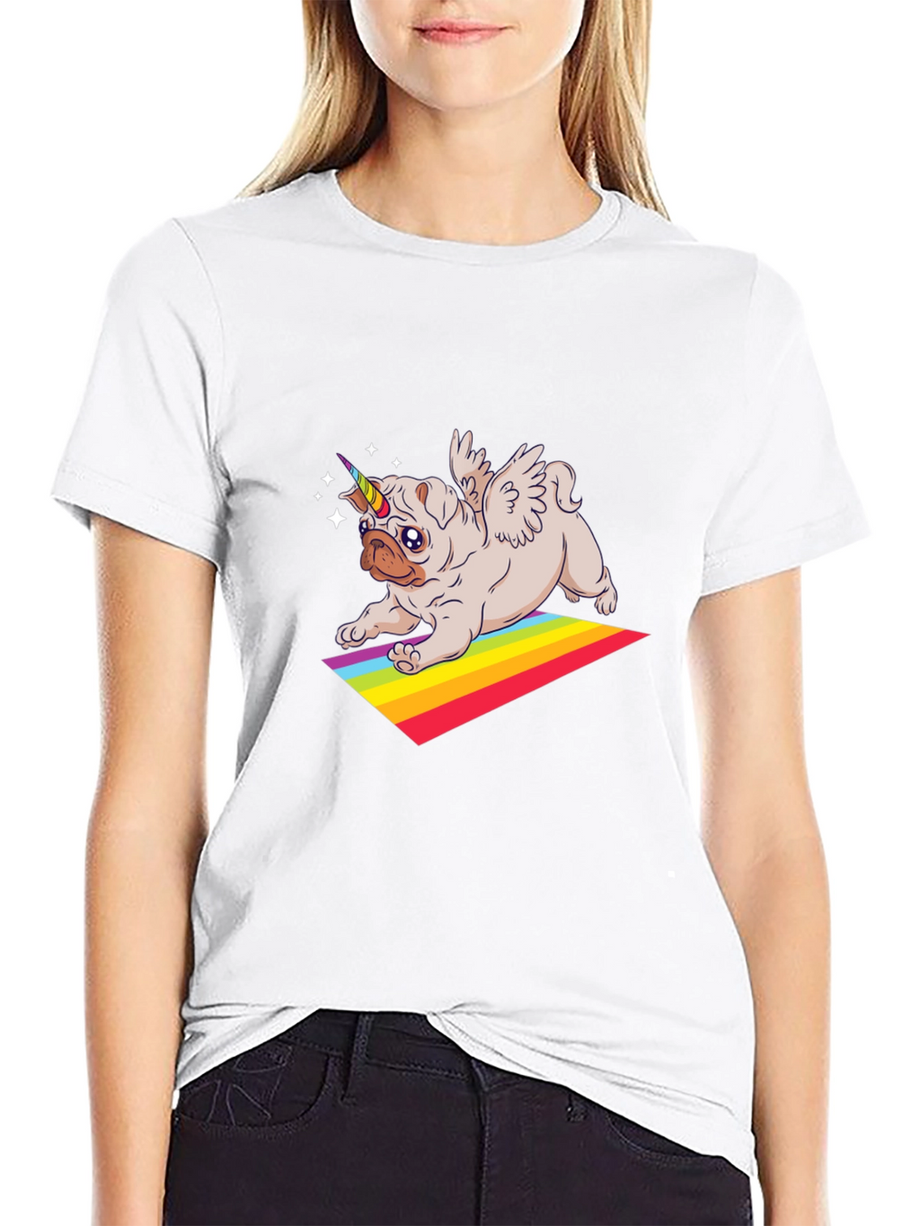 Unicorn Pug Rainbow T-Shirt