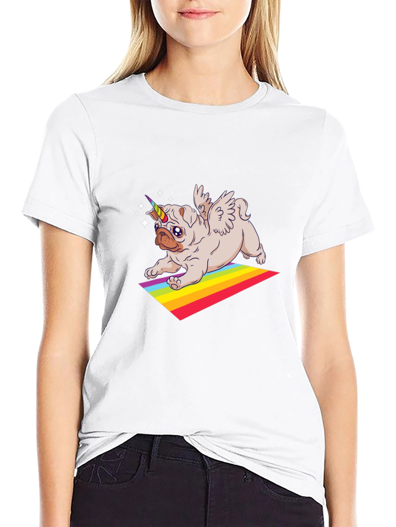 Unicorn Pug Rainbow T-Shirt