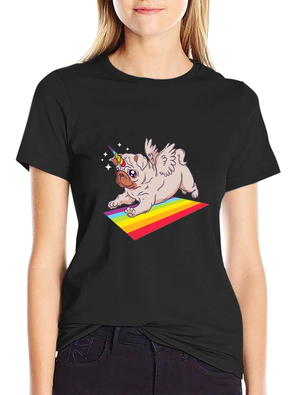 Unicorn Pug Rainbow T-Shirt