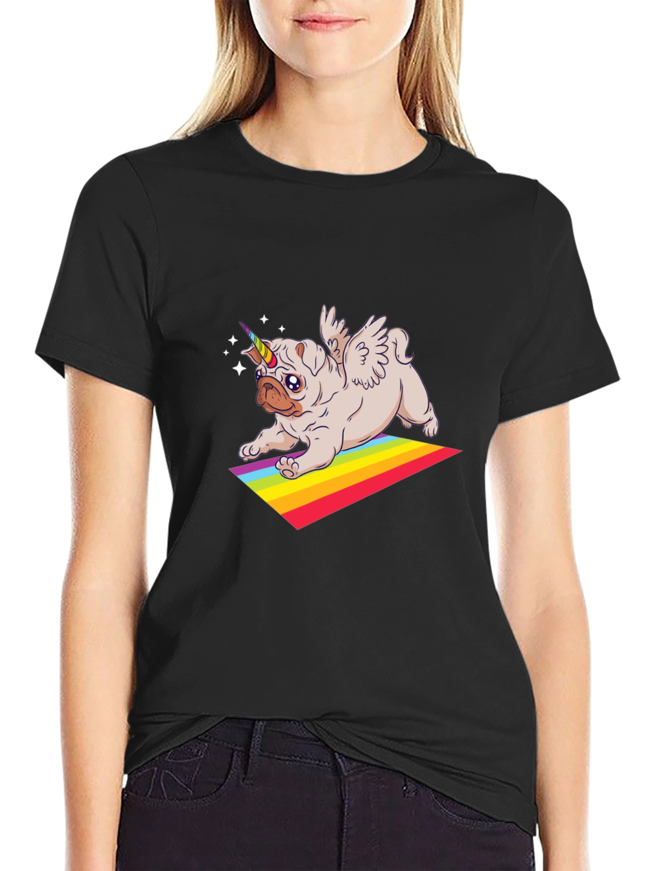 Unicorn Pug Rainbow T-Shirt