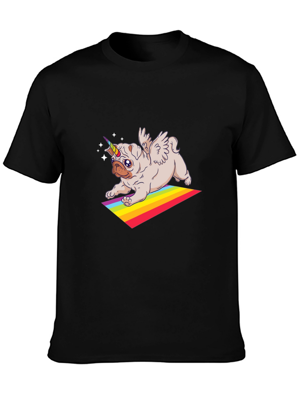 Unicorn Pug Rainbow T-Shirt