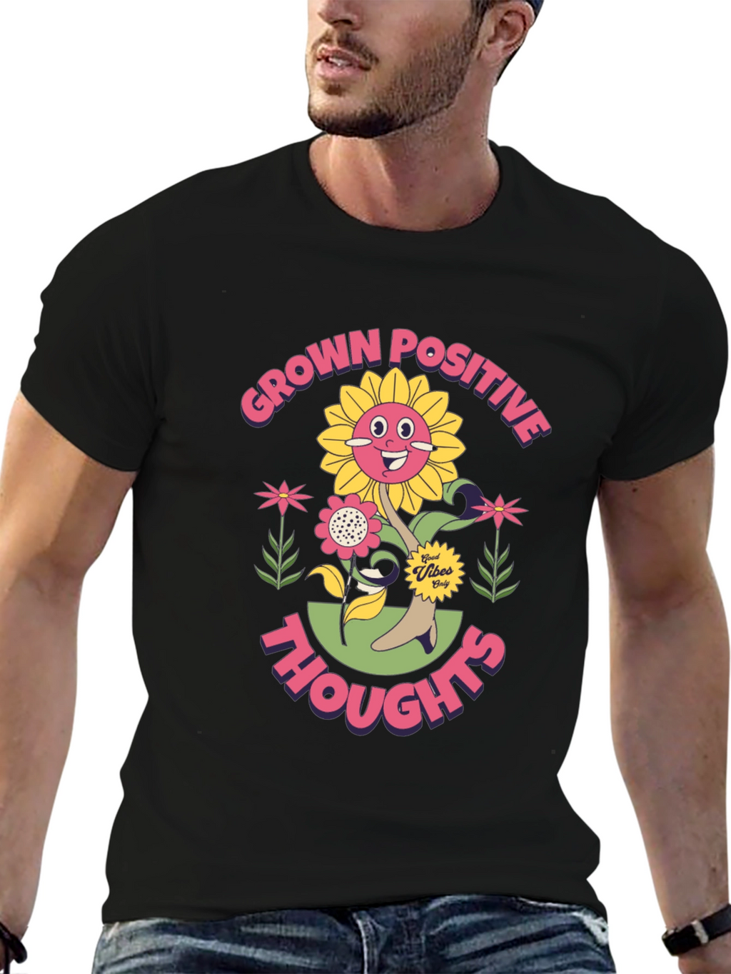 Grown Positive Thoughts Graphic T-Shirt