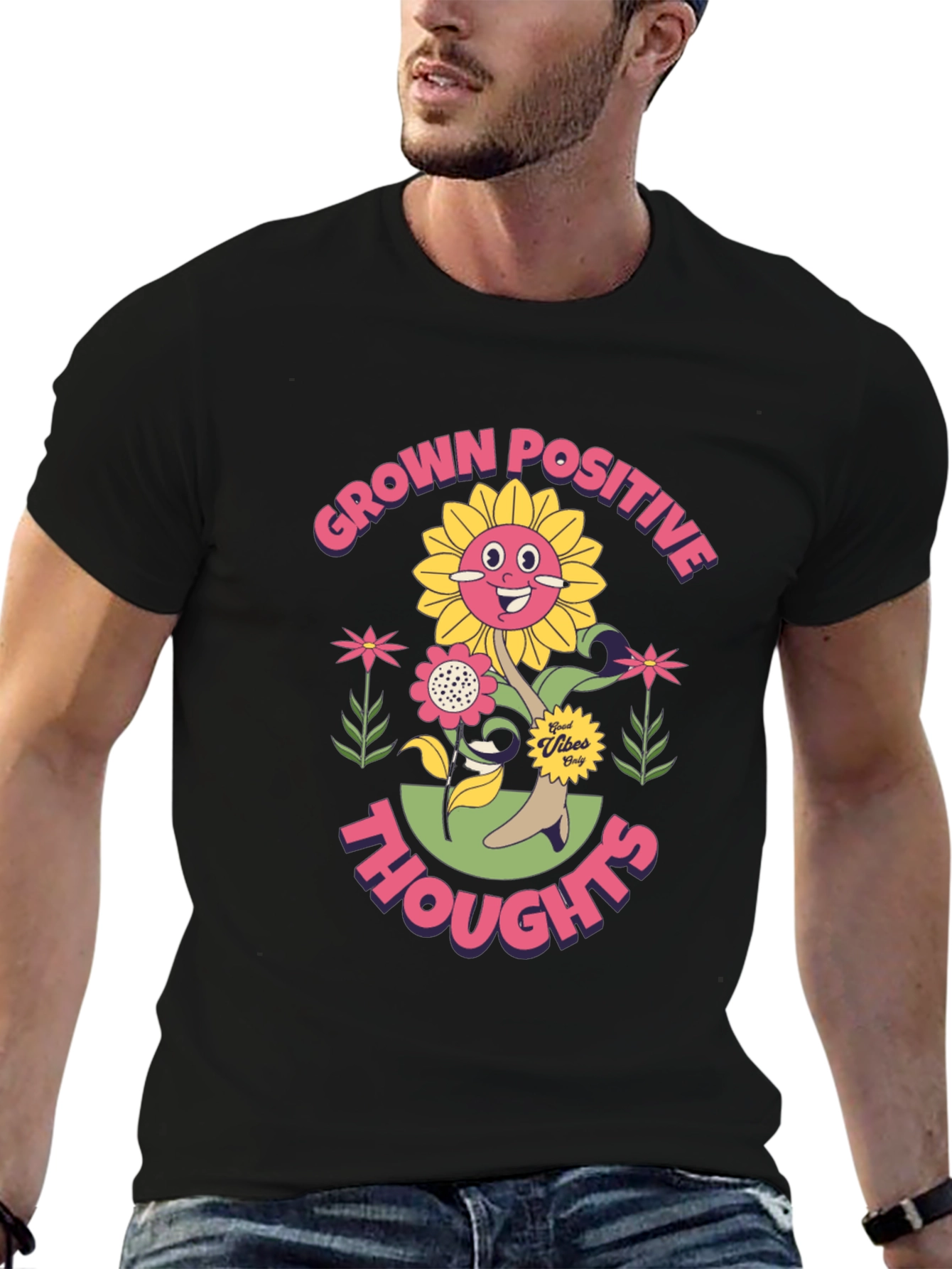 Grown Positive Thoughts Graphic T-Shirt