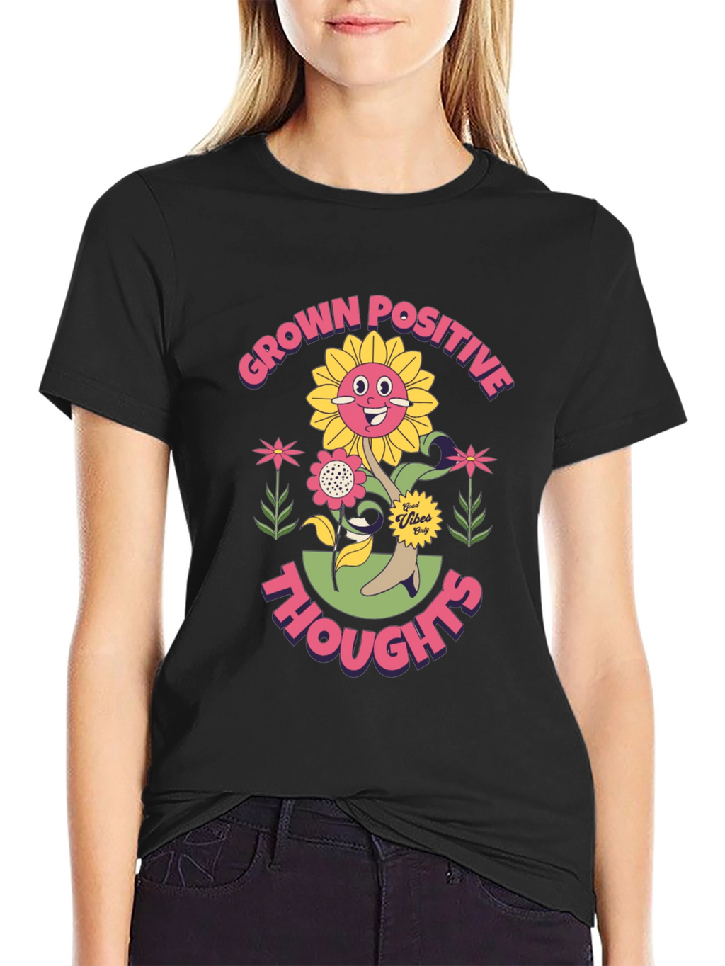 Grown Positive Thoughts Graphic T-Shirt