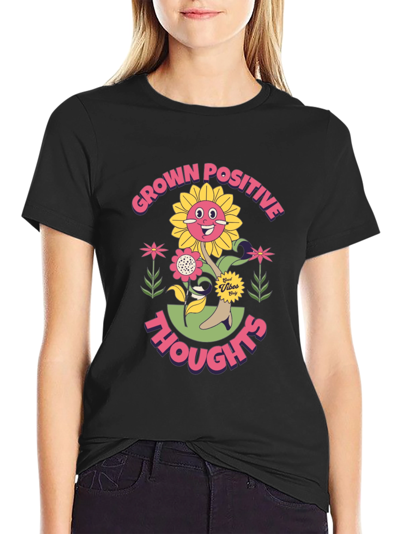 Grown Positive Thoughts Graphic T-Shirt