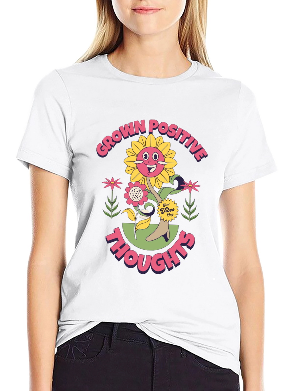 Grown Positive Thoughts Graphic T-Shirt