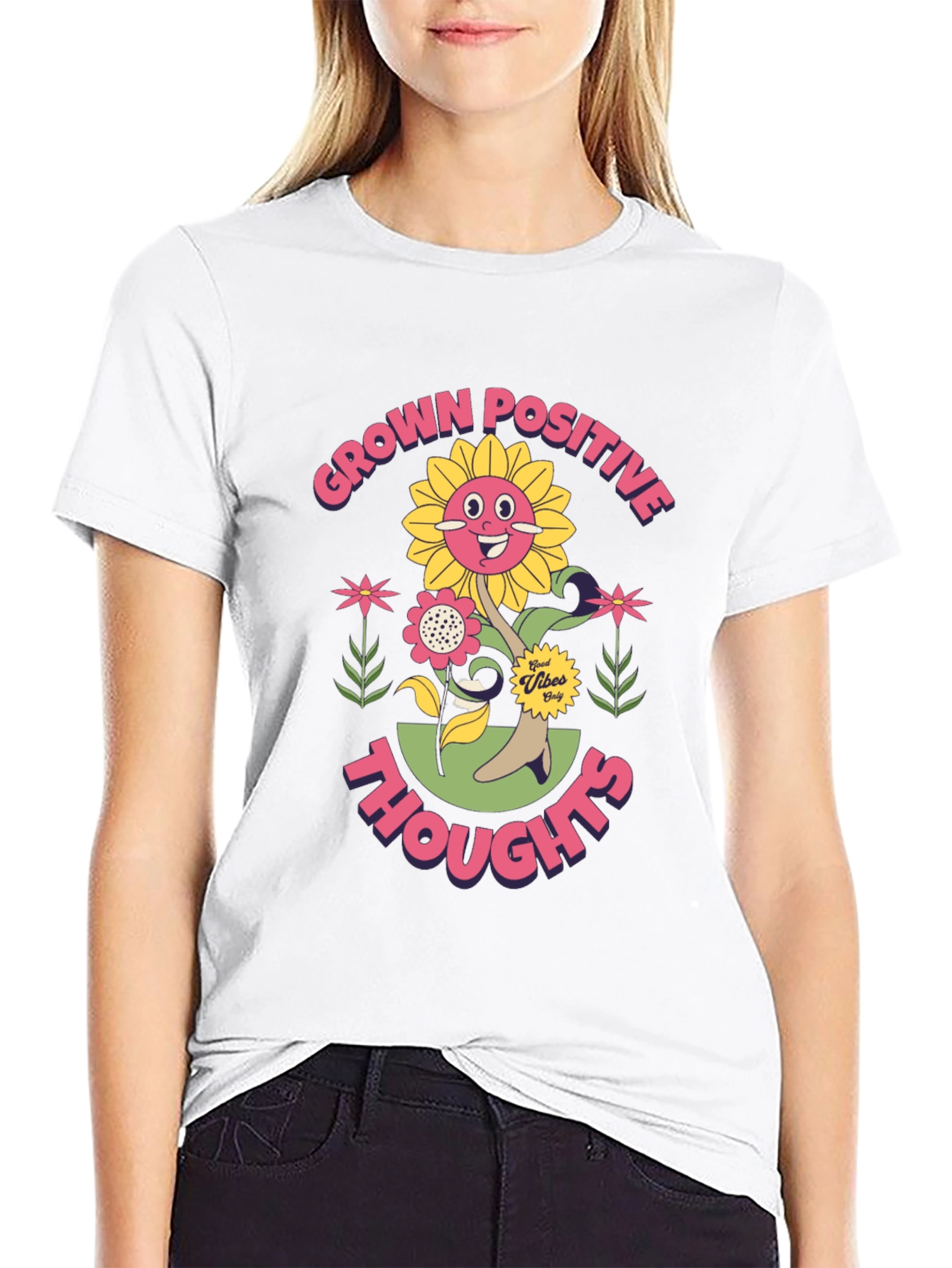 Grown Positive Thoughts Graphic T-Shirt