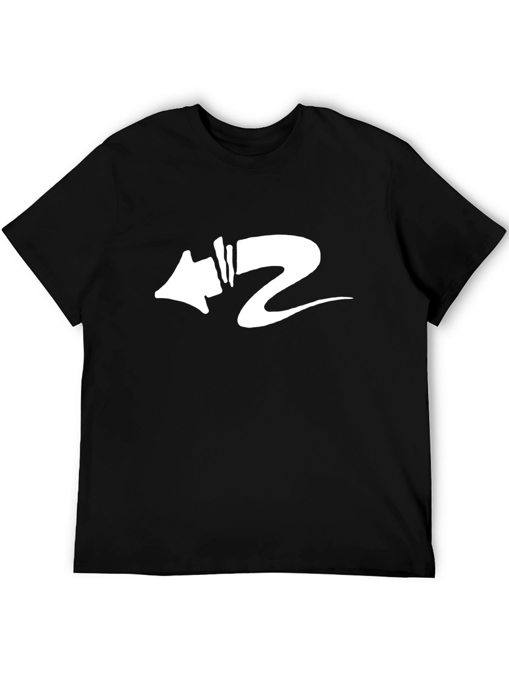 Modern Graphic Tee - Black with White Arrow Design