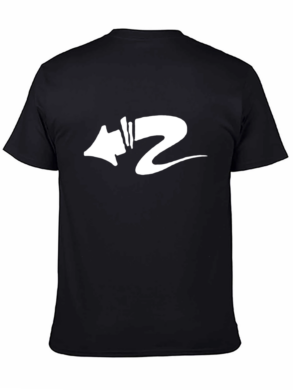 Modern Graphic Tee - Black with White Arrow Design