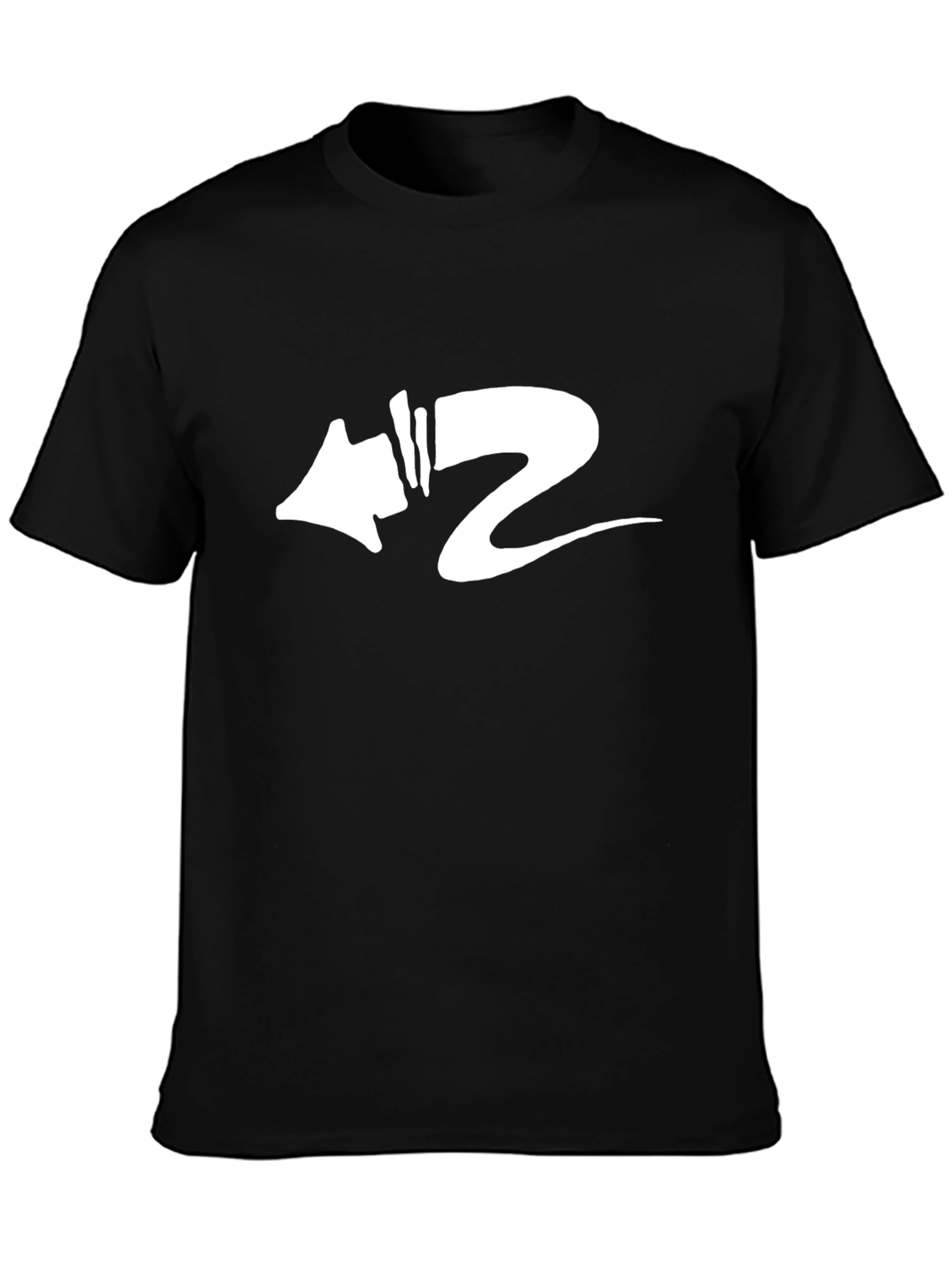 Modern Graphic Tee - Black with White Arrow Design