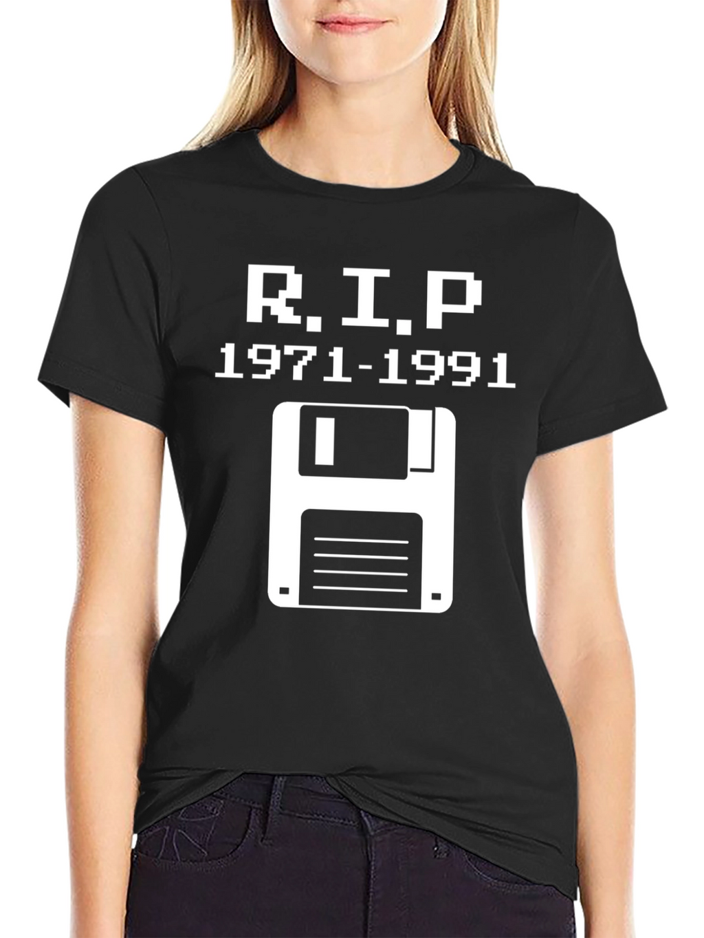 RIP Floppy Disk T-Shirt - Retro Tech 1971-1991