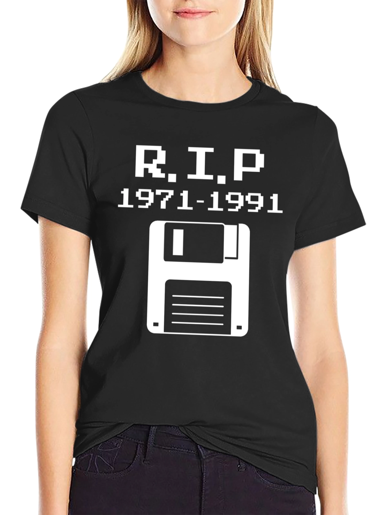 RIP Floppy Disk T-Shirt - Retro Tech 1971-1991