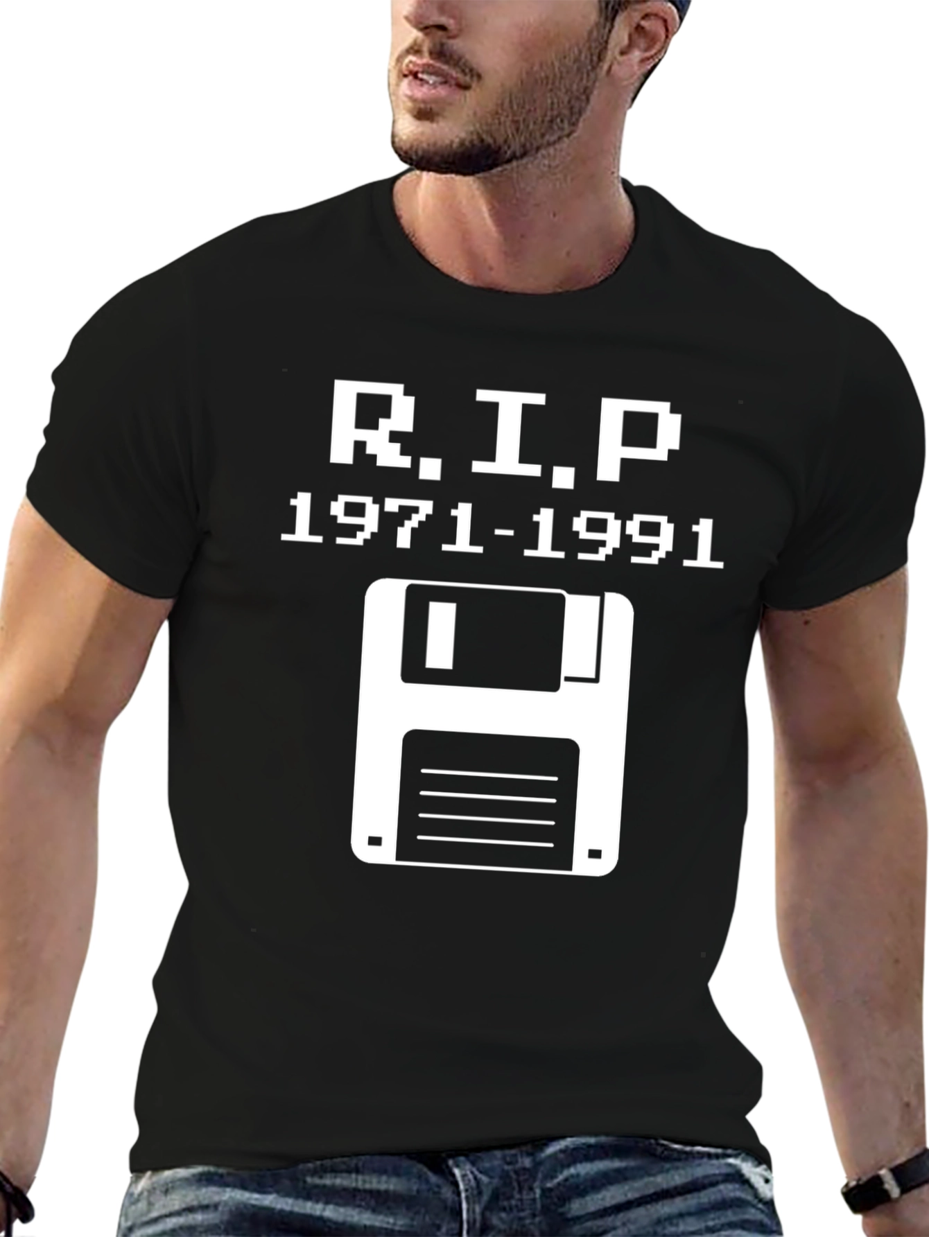 RIP Floppy Disk T-Shirt - Retro Tech 1971-1991