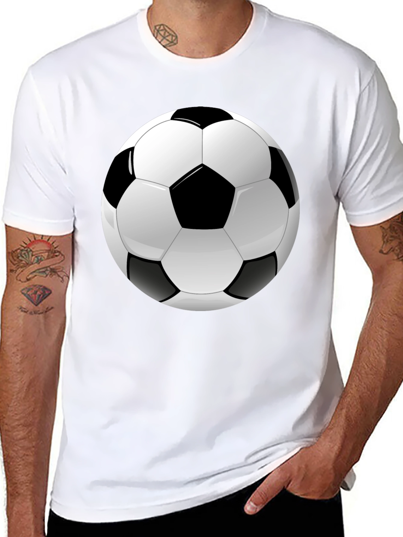 Soccer Ball Graphic Black T-Shirt