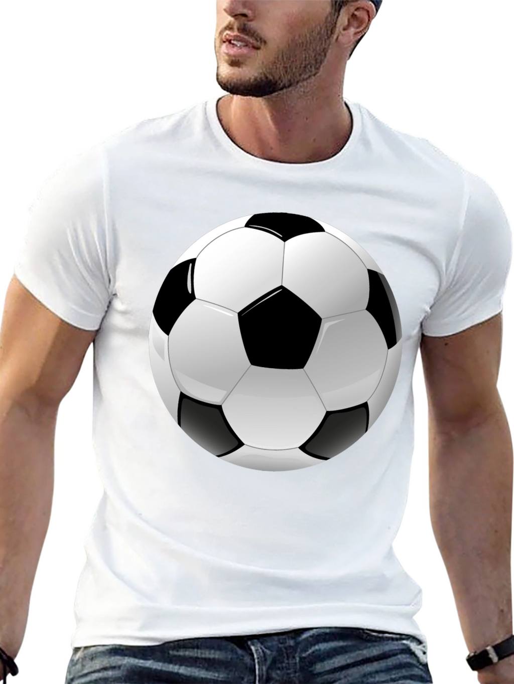 Soccer Ball Graphic Black T-Shirt