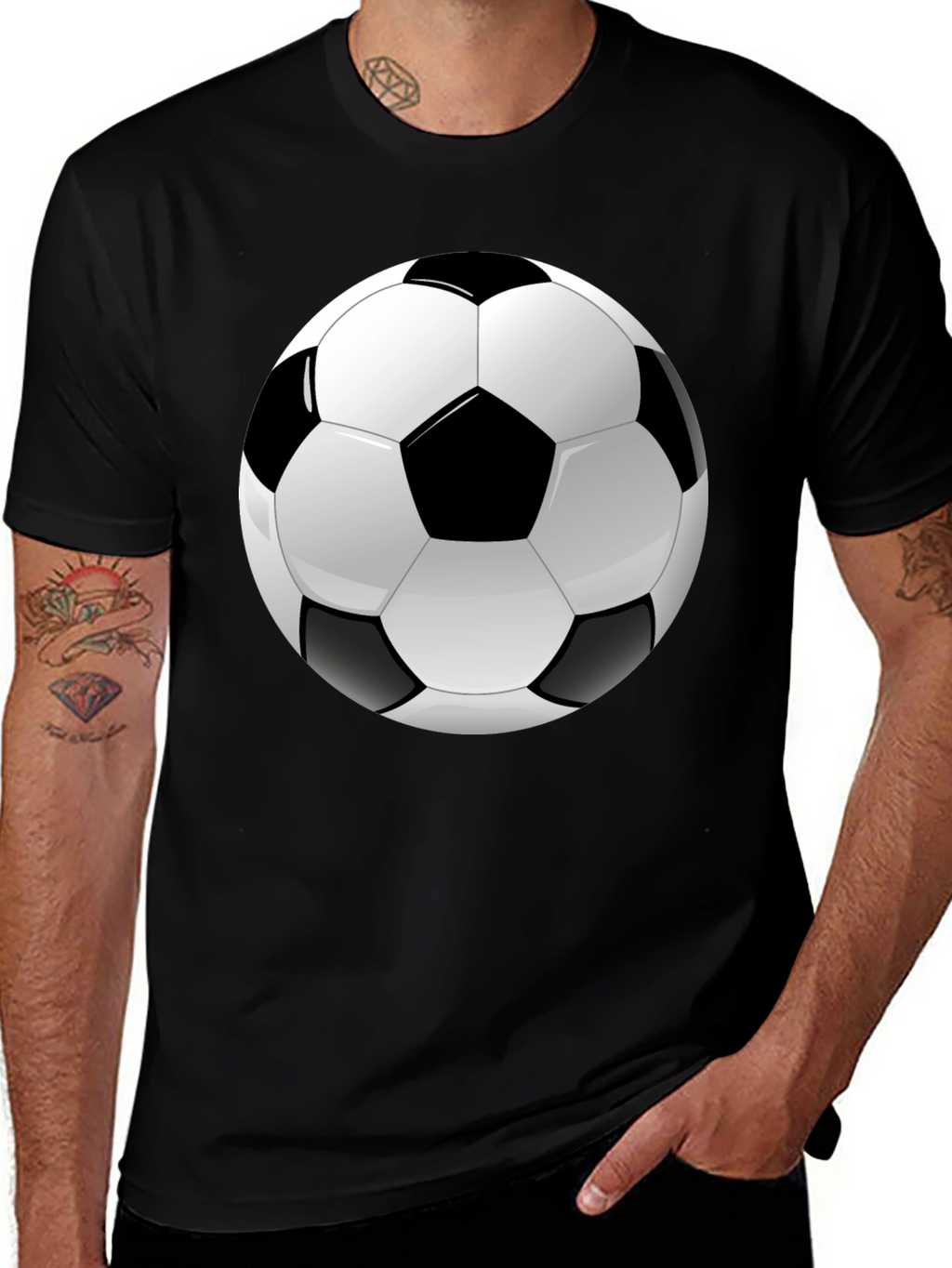 Soccer Ball Graphic Black T-Shirt