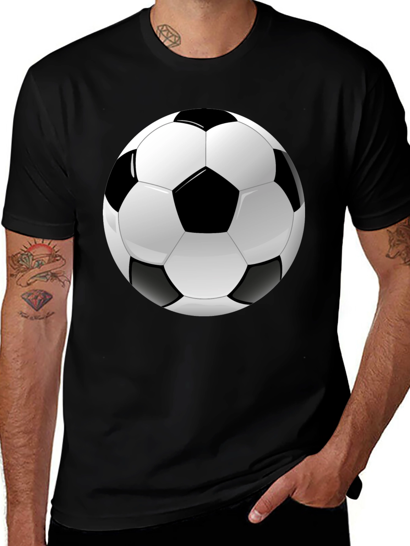 Soccer Ball Graphic Black T-Shirt