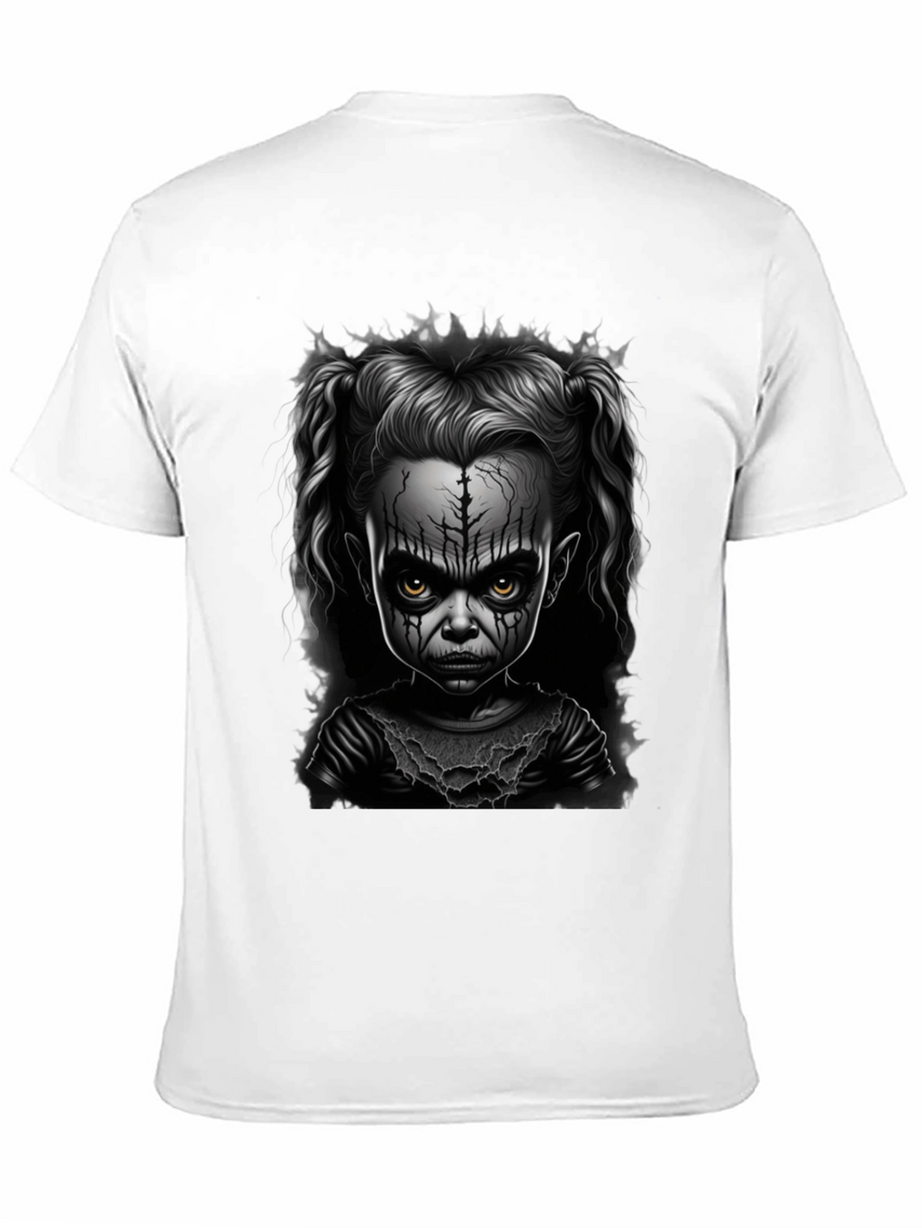 Creepy Doll Graphic Tee - Dark Humor Fashion