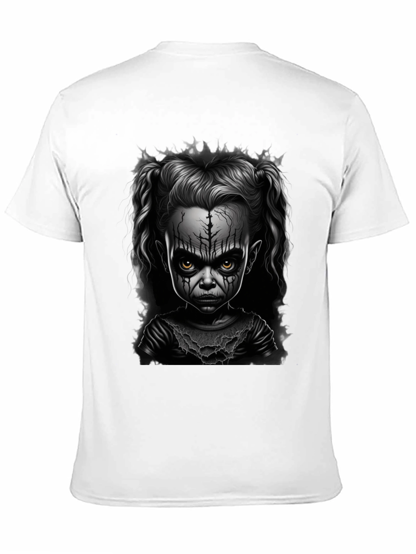 Creepy Doll Graphic Tee - Dark Humor Fashion