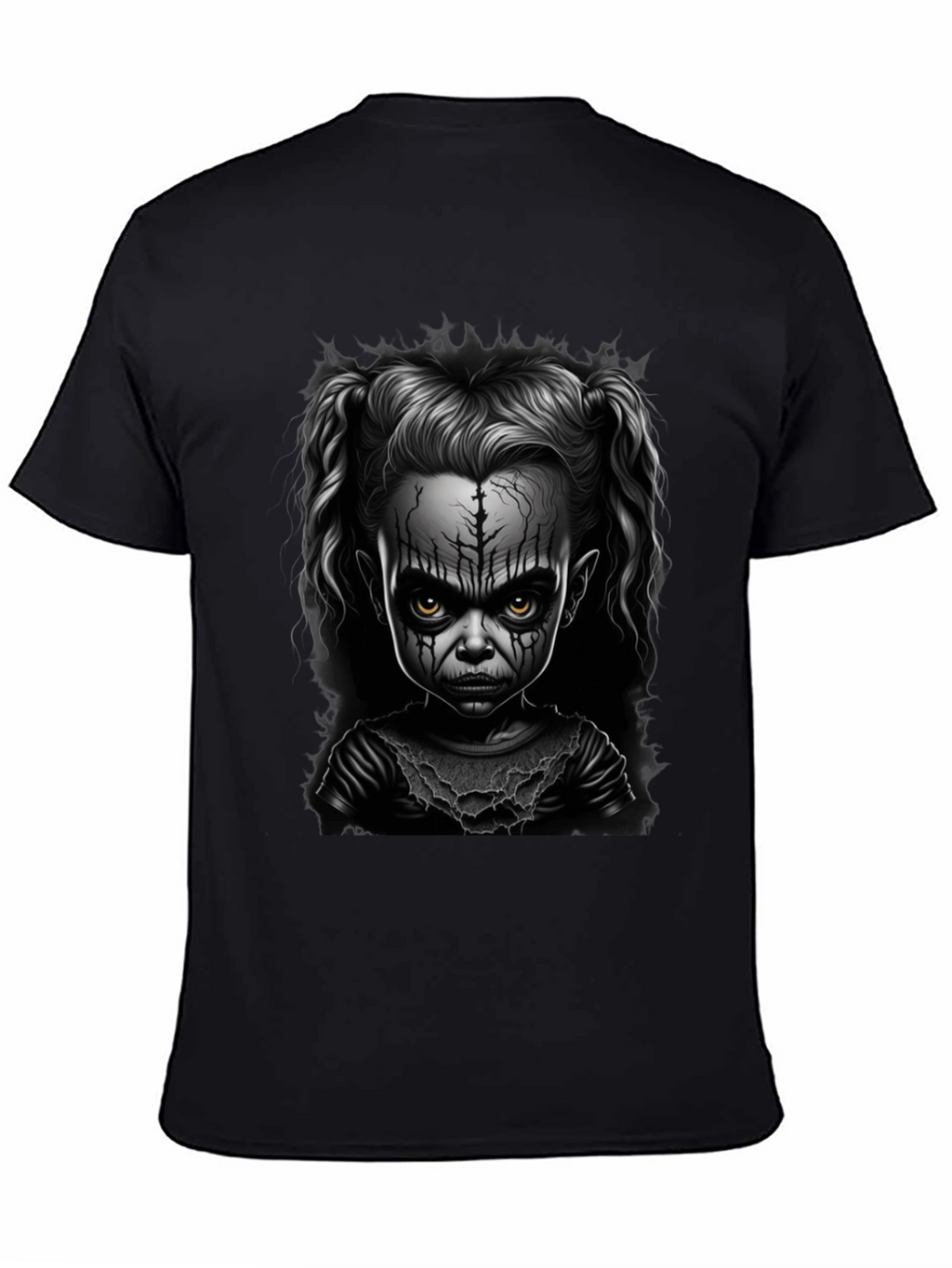 Creepy Doll Graphic Tee - Dark Humor Fashion