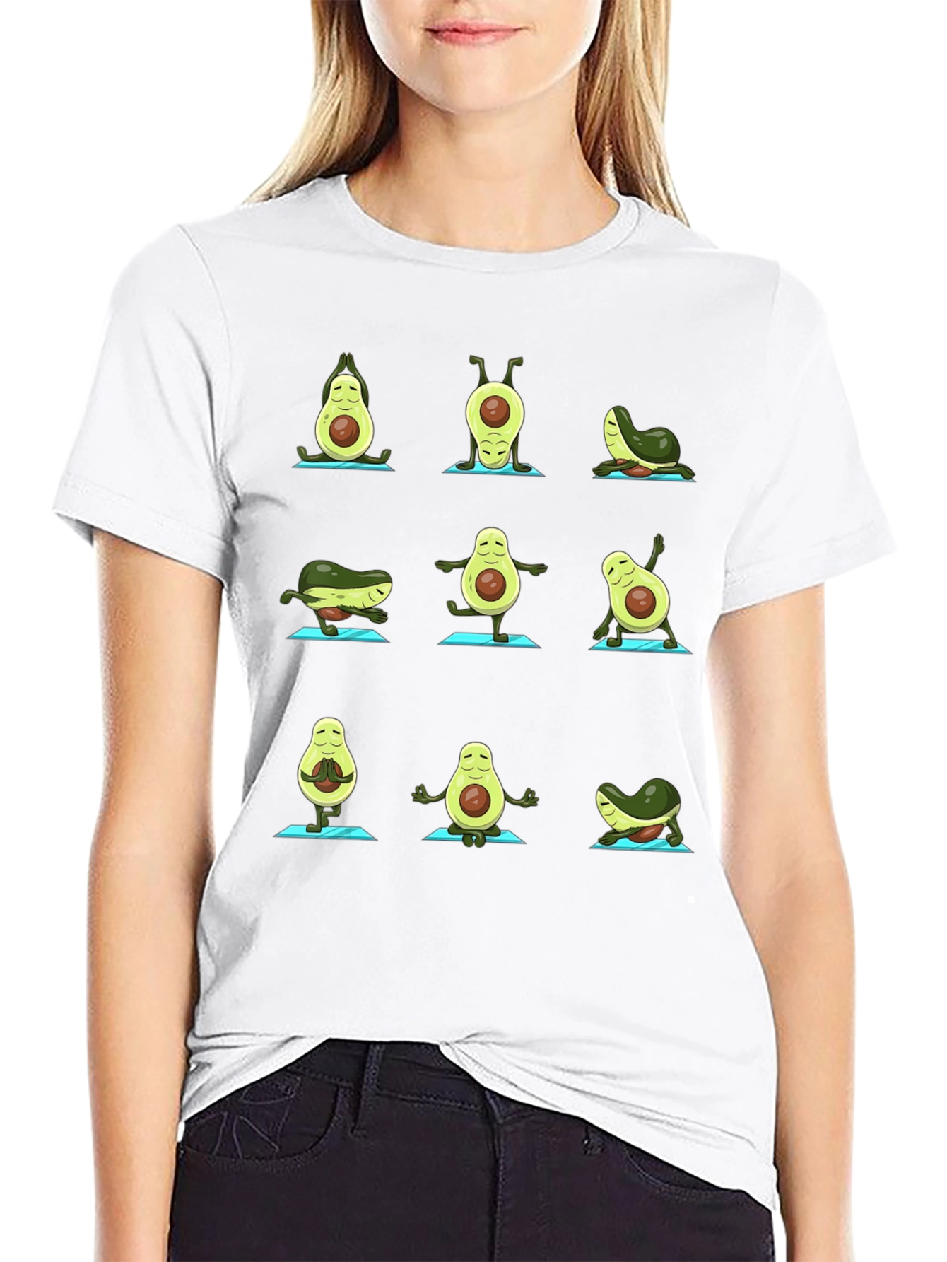 Yoga Avocado T-Shirt - Funny Fruit Graphic Tee