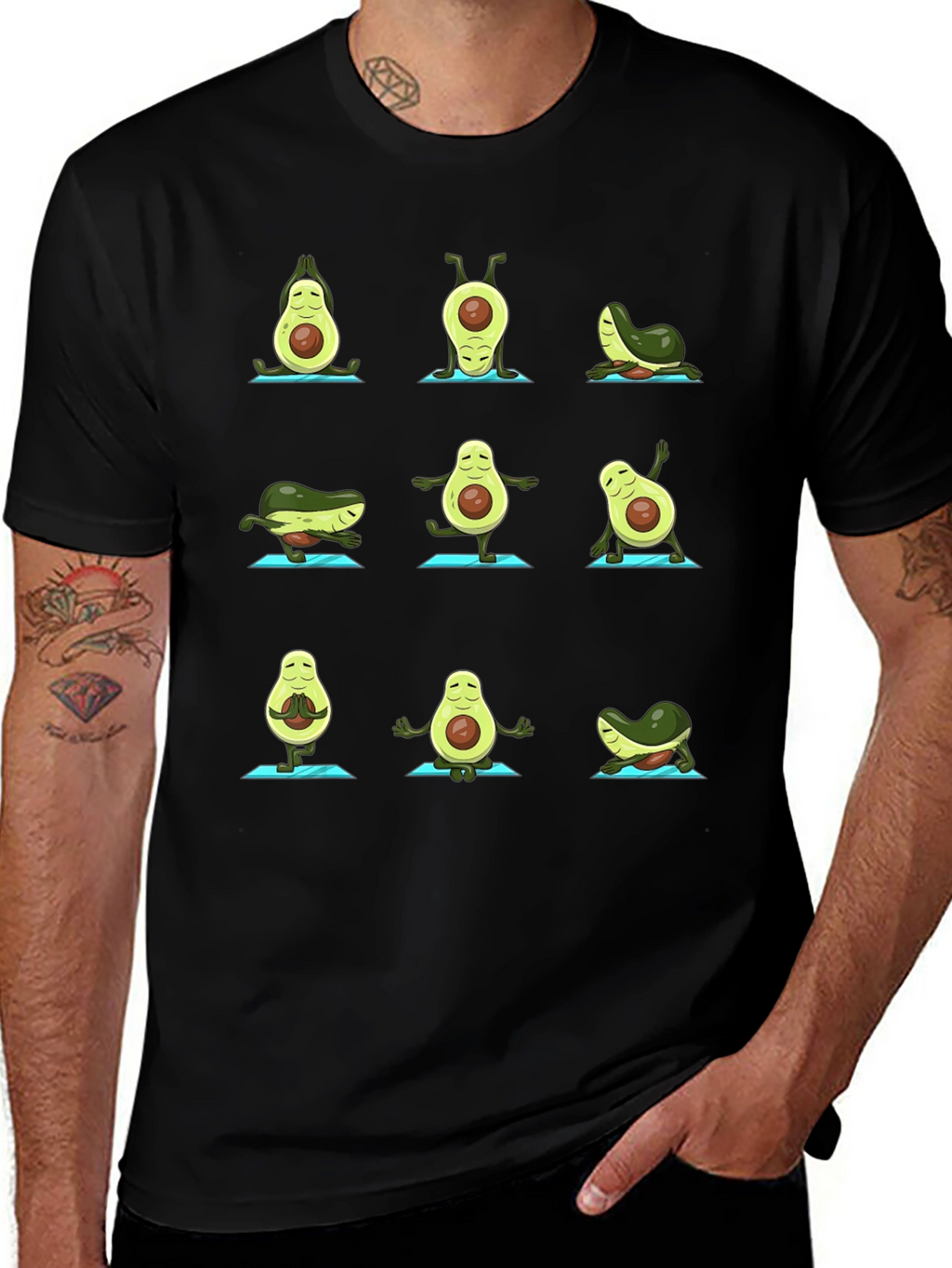 Yoga Avocado T-Shirt - Funny Fruit Graphic Tee