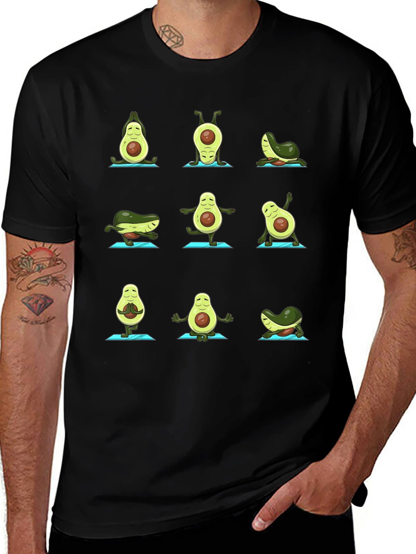 Yoga Avocado T-Shirt - Funny Fruit Graphic Tee