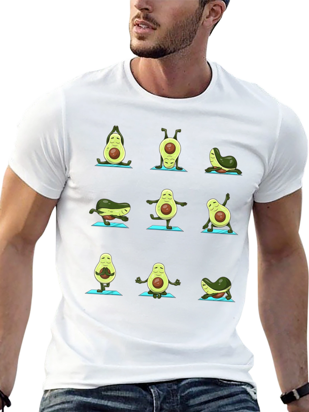 Yoga Avocado T-Shirt - Funny Fruit Graphic Tee