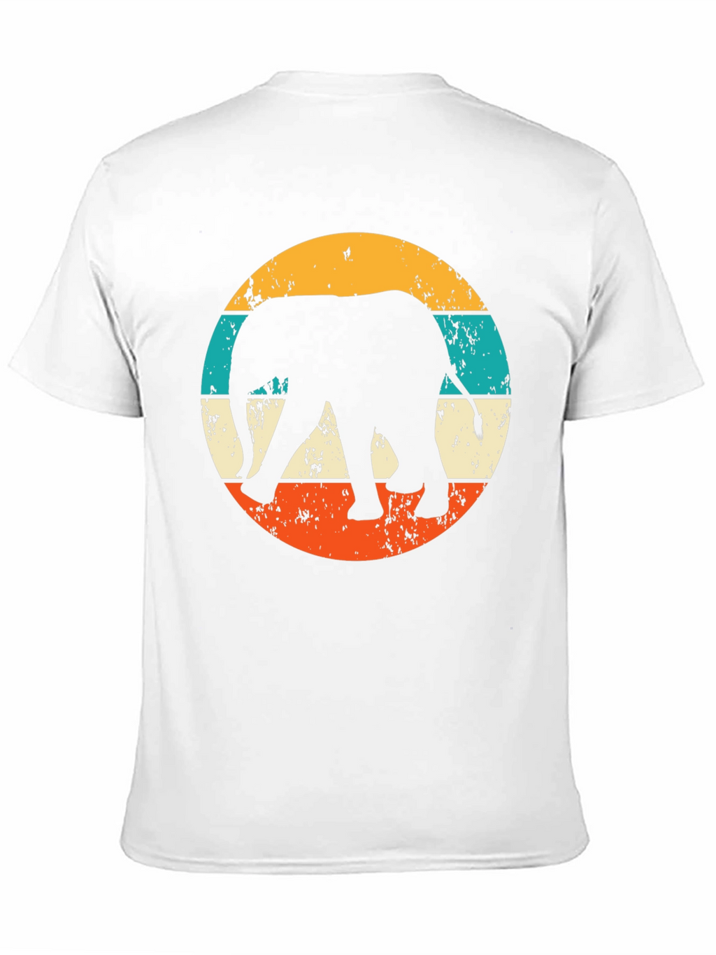 Retro Elephant Graphic Tee - Black Cotton Blend